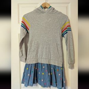 Mini Boden Rainbow Hoodie Dress